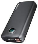 Power-Bank-Portable-Charger - 40000mAh Power Bank QC 4.0 and PD 30W Quick Charging Built-in LED Display 2 USB 1Type-C Output for Most Electronic Devices on The Market(Dark Black)