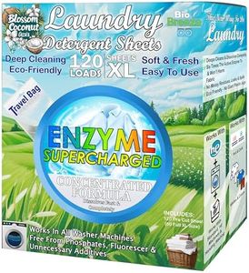 Eco Laundry Detergent Sheets (120 Large Sheets) - Plant Based, Biodegradable Machine Washing Strips, Liquid Less, Plastic Free, Travel & Home Use - Compact & Pre-Measured (Coconut Blossom)