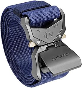 JUKMO Tactical Belt, Military Hiking Rigger 1.5" Nylon Web Work Belt with Heavy Duty Quick Release Buckle (Blue, Medium)