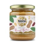 Biona Organic Peanut Butter Smooth 250g (Pack of 6)