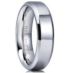 King Will BASIC 6mm Stainless Steel Ring Polished Plain Beveled Edge Wedding Band Laser Etched I Love You 11.5