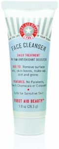 First Aid Beauty - Pure Skin Face Cleanser, Effectively Removes Makeup, Dirt, and Impurities, Gentle Cleanser Leaves Skin Soft & Supple, Safe for Sensitive Skin, Fragrance Free, 1 oz