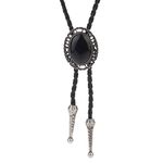 LIANCHI Western Black Bolo Tie Men Women,Native American Leather Bolo Tie String (MEN BOLO TIE-3)