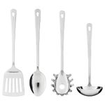 Ikea 300.833.34 Grunka 4-Piece kitchen Utensil Set, Stainless Steel, Silver