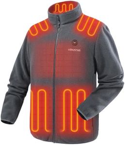 Venustas Men's Heated Jacket with Battery, Soft Fleece Heated Coat, Durable YKK Zipper