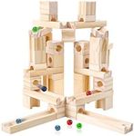 Marble Run Toys, 60 Pieces Wooden C