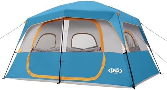 UNP 2/4/6/8 Person Tent, Portable Cabin Tent, Camping Tent 4-Person Easy Set Up, Waterproof with Top Rainfly for Outdoor Camping/Hiking (Ocean Blue, 5-8 Person Tent)