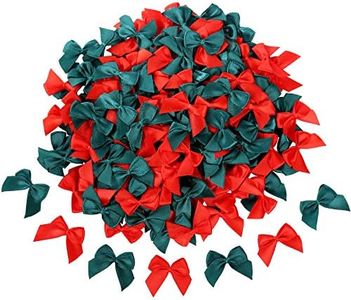 150pcs Christmas Mini Bows Red and Green Bow Christmas Tree Decoration Bow for Christmas Wrapping Crafts Home Decoration