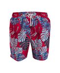Tommy Hilfiger Men’s 7” Printed Logo Swim Trunks with UV Protection, Apple Red, Medium