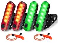 Amzonly LED Navigation Lights Kit for Boat Kayak, Stern Ligths Battery Operated, 4 Pack Rechargeable Lights for Night Kayaking, Paddle Board Lights, Safety Lights for Pontoon Boat, Dinghy, Bass Boat