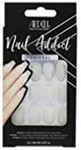 Ardell Nail Addict DIY Press on Nails – Natural Long Ballerina Fake Nails, Glossy Clear, 24-Pc DIY Nail Extensions with Glue, Cuticle Stick & File
