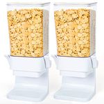 Lekesky Cereal Dispenser Counter-top, No Crushing Food, 2 Pack (White)