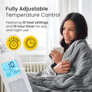 Cosi Home Luxury Heated Throw Blanket – Grey
