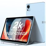 DOOGEE T20 Tablet 10.4 inch, 15GB (8+7GB) RAM+256GB ROM/1TB, 2000×1200 FHD+ 2K Display, Octa-Core, 8300mAh, Android 12 4G LTE Dual SIM Tablets, TÜV Certified, Widevine L1, 16MP+8MP, WiFi,Type C, Blue