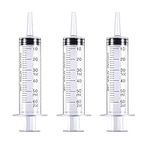 HAKACC 60 ml Disposable Syringe,Feeding Syringe Sterile Package,50 ml to 60 ml Medical Grade Catheter Tip (3 Pack)