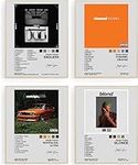 Set of 4 Frank Singer Ocean Poster Artwork and Tracklist Posters Music Album Cover for Room Aesthetic Wall Art Teens Room Decor 8x10 inch Unframed