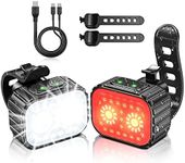 Mohard Bike Lights Set, Ultra Bright USB Rechargeable Cycle Lights Front and Back for Night Riding, IPX6 Waterproof Mountain Bicycle Light, 8/12 Modes, 58Hrs Runtime, Easy to Install, Durable