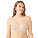 Wacoal Visual Effects Minimizer Regular Non Padded Wireless Lace Bra (Beige, 42D)