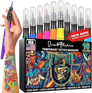 Jim&Gloria Temporary Tattoo Pens Fake Tattoos Painting Kit Removable Face Body Paint Markers for Halloween Men Women Teen Girls Gifts Trendy Stuff, Unique Trending Gift for Teenage Boys Kids or Adult