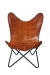 Butterfly Chair Brown Leather Tan C