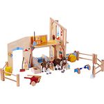 HABA 306156 Little Friends Horse Happiness Riding Farm, Accessories for Bending Dolls from 3 Years, Colourful
