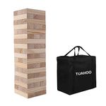 TUAHOO Garden Games Giant Tumble Tower (Stack 0.6 M up to 1.5 M), Tumbling Timber Wooden Blocks Stacking Games for Kids Adulits Family Indoor Outdoor Fun