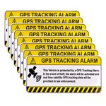 8 Pcs Anti-Theft GPS Tracking Sticker Set, Self Adhesive Car Stickers and Decals with Warning Sign or Static Cling Decal Inside Car Window, Motorcycle, Bike, Vehicle Anti-Theft Security Sign(Yellow)