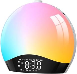 LIORQUE Sunrise Alarm Clock, Wake Up Light Alarm Clock with Sunrise/Sunset Simulation, 8 Colors, 22 Natural Sounds, Dual Alarms, Snooze, FM Radio, Light Up Alarm Clock Bedside