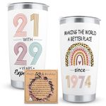 Moyel 50th Birthday Gifts for Her 20Oz Travel Coffee Tumbler Women’s Bracelet Gift Ideas for Women Turning 50 50th Birthday Gifts for Women Best Friends Sister Wife Mom Birthday Gifts