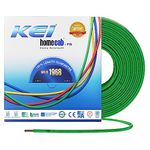 KEI WIRES & CABLES Homecab 1.5 sqmm 1 Core Copper Flame Retardant House Wire PVC Insulated Cable for Domestic & Industrial Electrical Wiring (Green, 90 Meters)