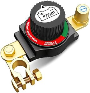 PTPUO Top Post Battery Disconnect Switch, Car Battery Disconnect Switch, 12V-48V Battery Cut/Shut Off kit for Car RV Boat Truck ATV, Suitable for Negative Terminal, Flexible Installation Options