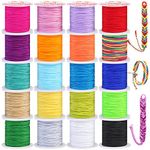 cridoz Nylon String for Bracelets, Anezus 20 Rolls Chinese Knotting Cord Nylon Beading Thread for Kumihimo, Braided Bracelets, Beading, Necklaces, Macrame Craft, Wind Chime, Jewelry Making