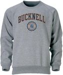 Barnesmith Bucknell University BU Bison Crewneck Sweatshirt, Heritage, Charcoal Grey, Small