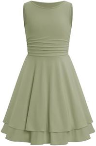 School Dance Dress for Tween Girls Sundress Party Dress Green 10-11 Years