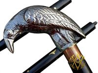 Victorian Walking Stick Brass Crow Handle Wooden Cane Knee Pain Supporter Gift For Men/Women