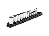 TEKTON 1/4 Inch Drive 12-Point Socket Set with Rail, 11-Piece (5/32-9/16 in.) | SHD90103