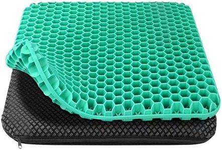 Coussin Gel Anti-Escarre, Ergonomique pour Chaise de Bureau, Voiture et Fauteuil Roulant, Respirant avec Housse Amovible (Couleurs Vertes, 43 * 39 * 4)