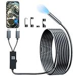 Endoscope Camera with Light,Colofree 1920P HD Borescope Inspection Camera with 8 LED Lights, Snake Camera with Snake Cable, 7.9mm IP67 Waterproof Camera Compatible with Android/iOS 9.0+(16.4FT)