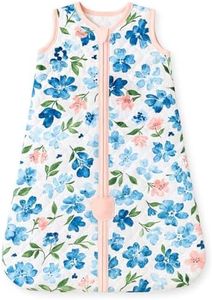 TuddyBuddy Baby Cotton Wearable Quilted Sleeping Bag Blanket 1.5 Tog with 1 Way Zipper Closure | Ideal for Babies & Kids Hypoallergenic Fabrics | (Violets AOP, 0-6 Months)