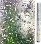 LEMON CLOUD Window Film Privacy, Frosted Opaque Glass Films, Non Adhesive Static Cling Heat Control, Tint Decorative Film, for Bathroom Living Room Rental House, Tulip (44.5x200cm)