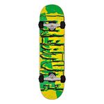 Creature Skateboard Complete Ripped Logo Green/Yellow 7.5" x 28.25" Assembled