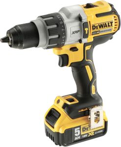 Dewalt 18V XR Brushless Combi Drill Kit, 2x5.0Ah, 7-Piece Set, Yellow/Black