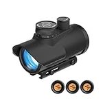 ESSLNB Red Dot Sight Scope Red Green Blue 3 Brightness Settings Rifle Scope with 11mm/20mm Weaver/Picatinny Rail Mount and Protector Covers for Hunting