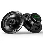 GEAVESS 6.5" Car Audio, 2 Way Full Range Coaxial Speakers System, 4 ohm 100 Watt Peak Power Car Speaker with Voice Coil and Rubber Surround, for Car Stereo Sound (Black, Pair)