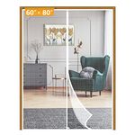 Yotache White Door Screen with Magnets Fits Door Size 60 x 80, Screen Size 62" x 81" Retractable Net Hanging Tools Free Installation for Patio Sliding Door