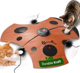 DownyPaws Interactive Cat Toys, 3 Modes, Hide and Seek Toy for Cats, Red