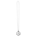 Boland 00632 Fancy Dress 1960's Hippie Peace Sign Necklace Medallion Accessory Silver One Size