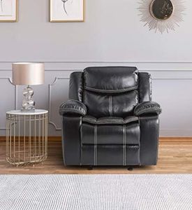 Lexicon Bay Manual Glider Reclining Chair, Black
