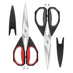 LIVINGO Kitchen Scissors, 2 Pack 9.25" Utility All Purpose Poultry Shears Heavy Duty Dishwasher Safe, Come Apart Sharp Stainless Steel Cooking Food Scissors for Cutting Meat, Chicken, Vegetable, Fish