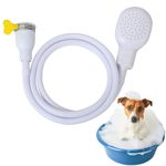 BabbblisioBath Sink Single Tap Shower Attachment Head Hose Spray,Portable Handheld Shower Head and Hose Pet Showerhead Portable Dog Shower Pet Shower Hose Head tap Shower Attachment for Bath(White)